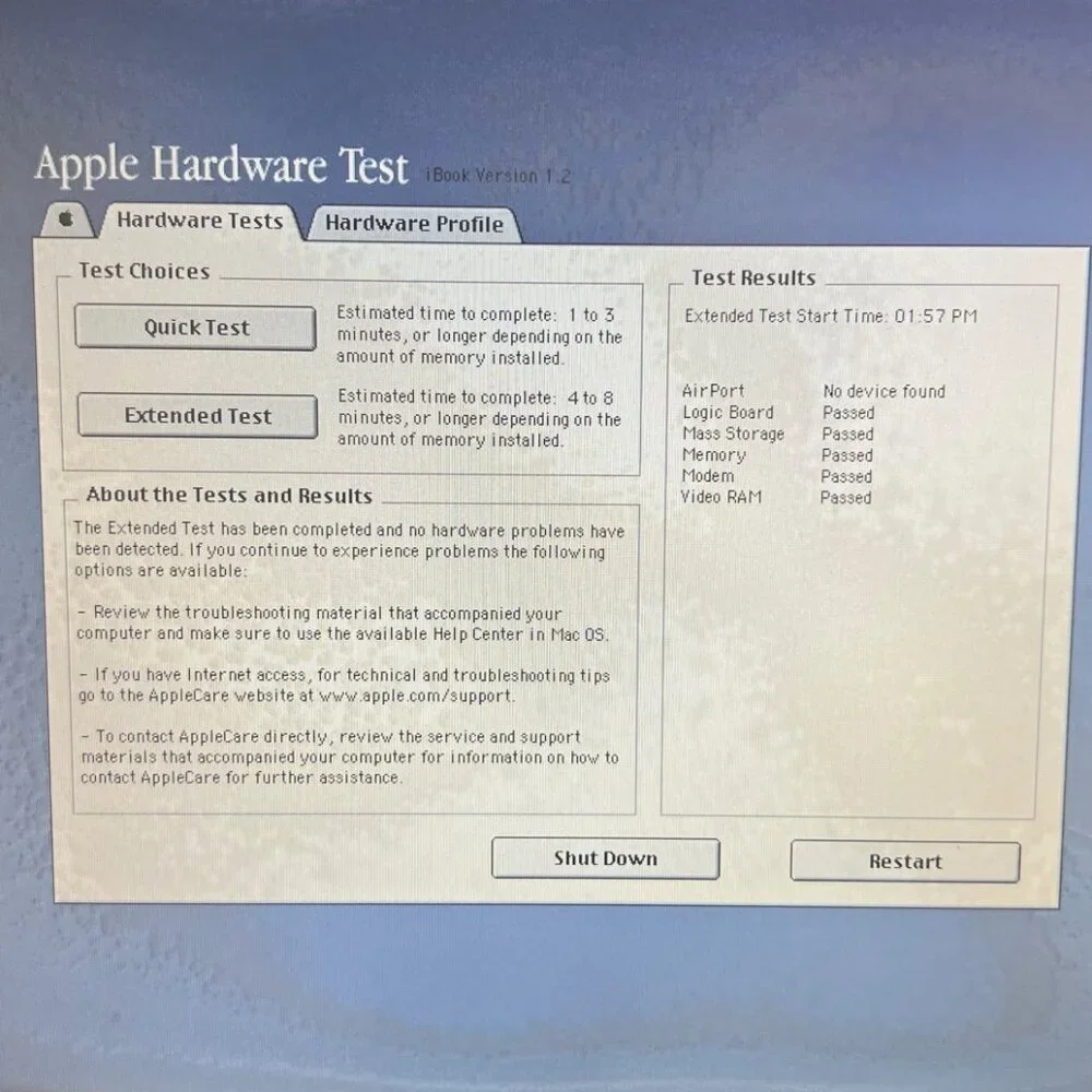 Apple iBook M6497 G3 MAC OS X 500/128/10G w/Box Working Vtg